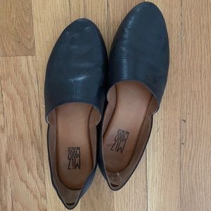 Miz Mooz Black Leather Flats, Size 40